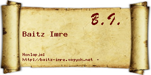 Baitz Imre névjegykártya